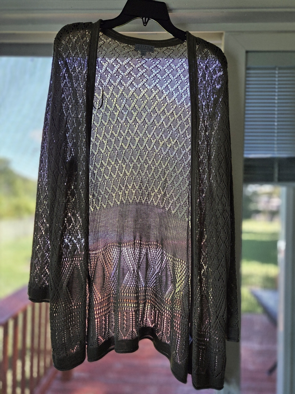 NWT Joseph A. Tumbleweed Crochet Knit Duster Cardigan XL Boho